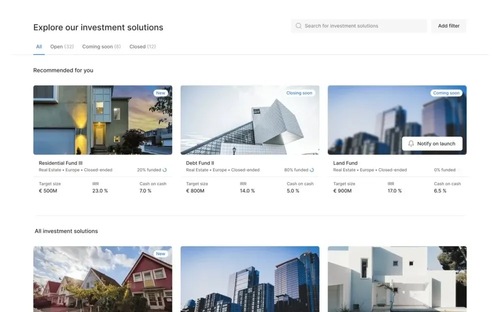 Investmentangebote im Alphanect-Portal